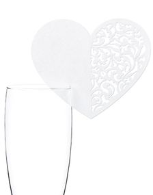 10 stk Hjärtformade Bordskort til Glas