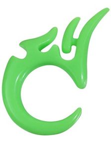 Grön Dragon Claw Expander Örpiercing i Akryl 4 mm