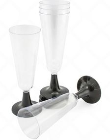 5 st 140 ml Återanvändbara Genomskinliga Champagneglas Med Fot I Plast