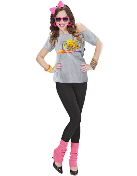 Love the 80s - Dräktset med T-shirt, Diadem och Benvärmare