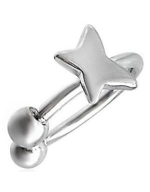 Rund Ögonbrynspiercing med Enkel Fjäril - 1,2 x 10 mm