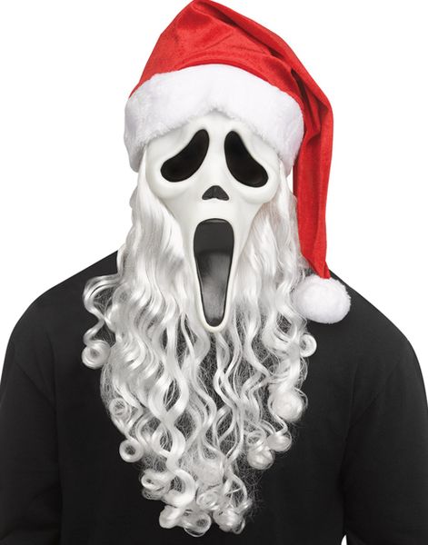 Lisensiert Skrik Maske med Nisselue og Skjegg