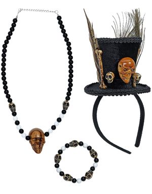 Voodoo Kostymset med Mini Hatt och Smycken