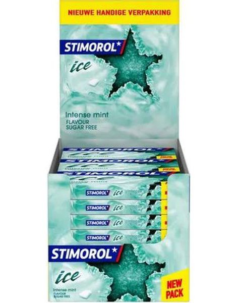 27 stk Stimorol Ice Intens Mint - Sukkerfri Tyggegummi med Minsmak 16,8 g - Hel Eske