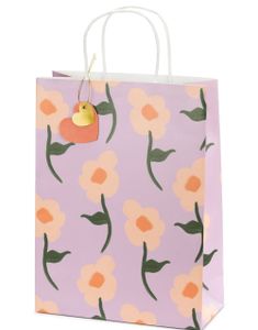 Lilla Gavepose med Blomster 10x24x32 cm