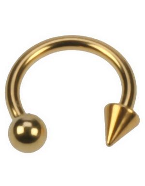 Rund med Ball & Spike - 1.2 x 8 mm Guldfärgad Ögonbrynspiercing
