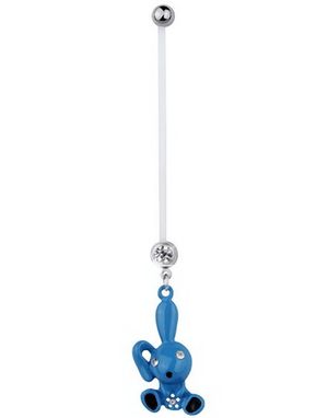 Navelpiercing För Gravida med Blå Kanin & Sten