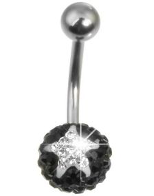 Stardom Navelpiercing - Svart/Vit