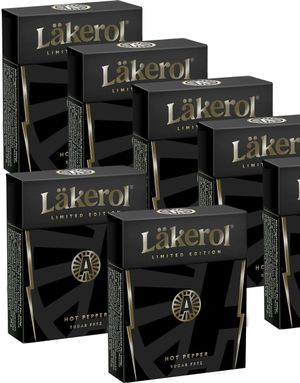 48 st Läkerol Sugarfree Hot Pepper / Sockerfria Pastiller med Stark Smak - Hel Låda 1,2 kg
