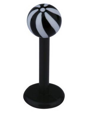 Candy Stripes Labret - Svart/Vit - Strl 1,2x8x4mm