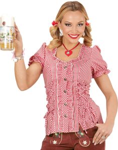 Röd och Vit Rutig Oktoberfestskjorta till Dam