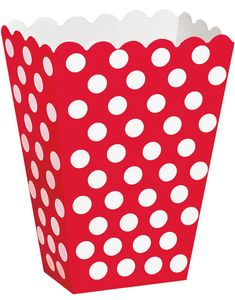 8 st Polka Dots Bägare i Rött och Vitt
