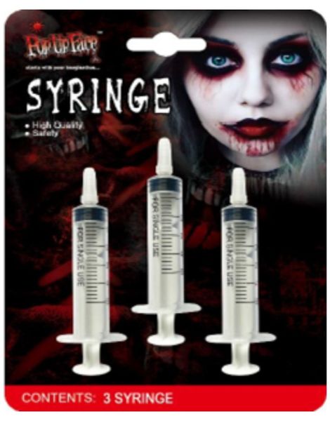 3 stk Sprøyter / Syringe - Kostymetilbehør (5 ml)