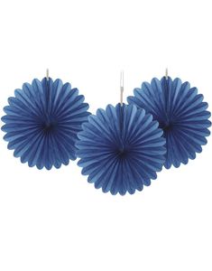 3 st Mini Royalblå Pappersdekorationer 15 cm