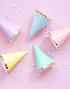 6 stk Partyhatter med Gullkant i Assorterte pastellfarger