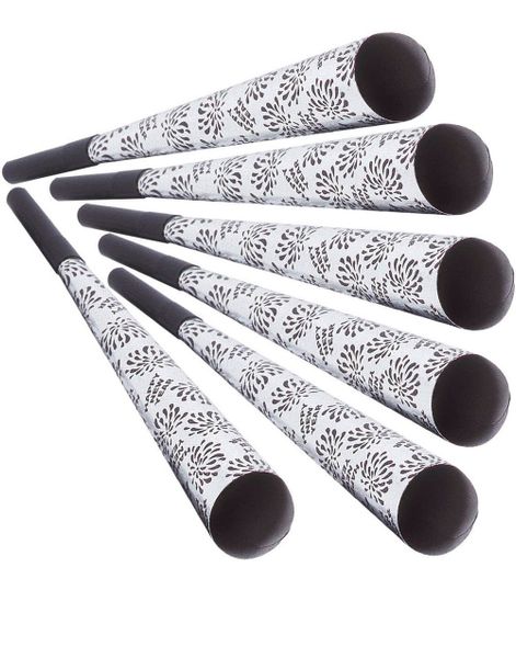 6 st - Happy New Year Festtrumpeter Silver