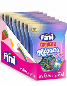 12 st Fini Crunchy Kisses Raspberry Butterfly - Skumgodis Med Hallonsmak 75g - Hel Kartong