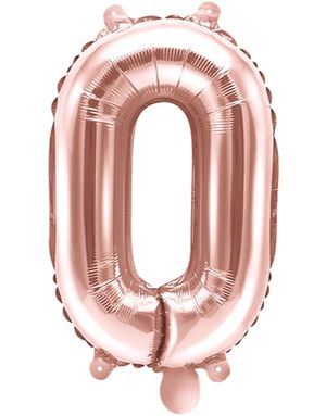 Talet 0 - Roséguldfärgad 41 cm Liten Folieballong