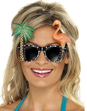 Wayfarer glasögon med Hawaiimotiv - festbrillor