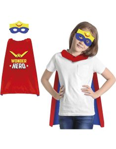Wonder Woman-inspirerad mask och cape för barn