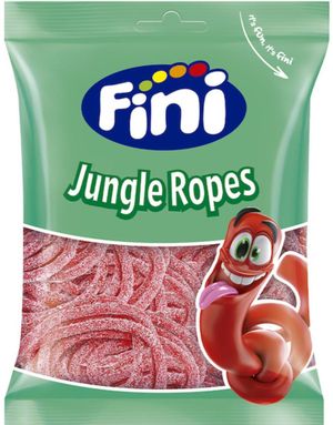Fini Jungle Ropes - Korta Sockrade Jordgubbssnören 80 Gram