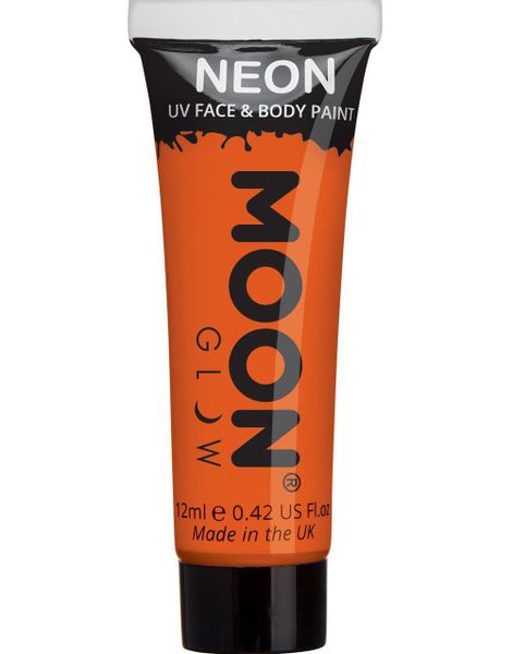 Orange Neon UV/Blacklight Ansikts- och Kroppsfärg 12 ml