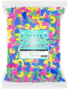 2 kg Candycrave Vegan ABC Letters - Forskjellige Fargede og Bokstavformede Vingummibiter