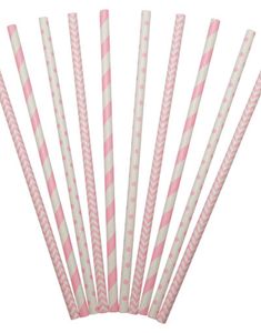 25 st Ljusrosa Papperssugrör
