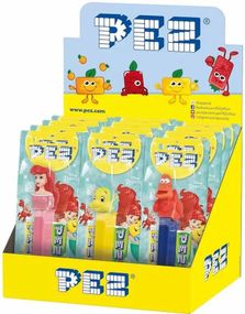 12 stk Disney Den Lille Havfruen Pez-Holder med 2 stk Pez Pakker - Hel Eske