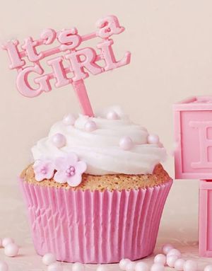8 st Its a Girl Tårtdekorationer 6 cm