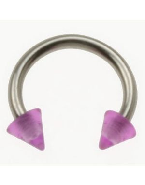 Rund Ögonbrynspiercing med Lila Spike Kulor - 1.2 x 8 mm