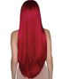 Lang Rett Parykk med Midtskill – Rød