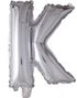 JUMBO Silverfärgade Bokstavsballonger A-Z - 102 cm