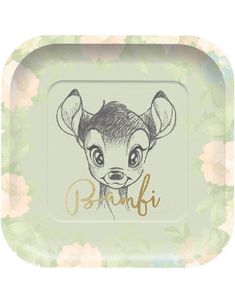 4 stk Fyrkantiga Papptallrikar 24 cm - Bambi