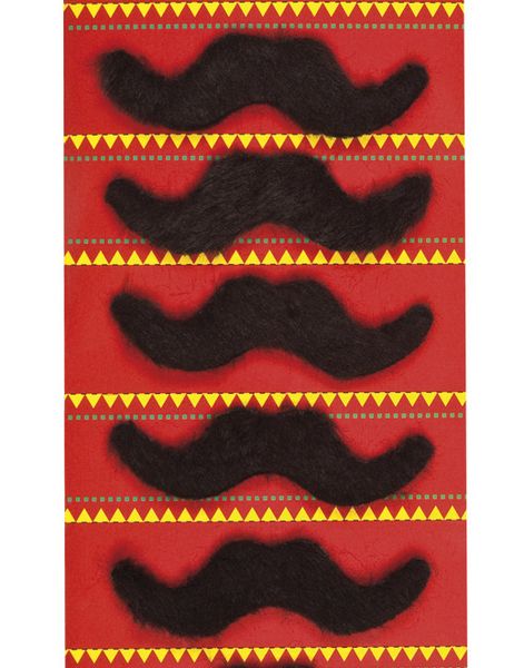 5 stk Svarta Mexico Mustascher - Taco Fiesta