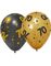 6 st Jubileumsfirande Ballonger 30 cm - Svart och Guld