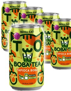 24 st Boba Cat Matcha - Popping Bubble/Boba Tea - Helt Brett 24x315 ml (Taiwan)