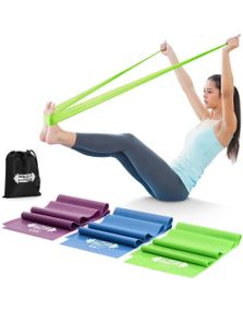 3 st Fitness Mobility Latex Träningsband i Nylontaske