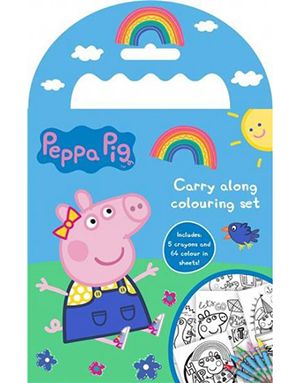 Målarbok med 5 stk Färgpennor - Peppa Pig