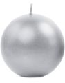 Metalliskt Silverfärgat Kulformat Stearinljus 8 cm