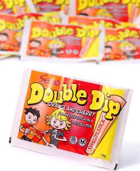 1 st Swizzels Dobble Dip Apelsin och Körsbär 19 gram
