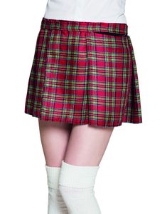 Tartan Mönstrad Röd Skolflicka/Skotsk Kjol