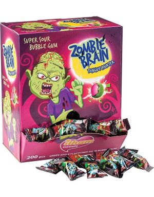 200 stk Ilham Zombie Brain - Supersur Tungefargende Tyggegummi - Hel Eske 920 gram