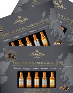 9 st Anthon Berg Single Malts Scotch Collection - Mörk chokladlikör i helkartong 2070 gram