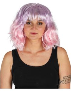 Kort Bølgete Lilla og Rosa Ombre Parykk - Kan Styles!
