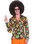 60-talets Blommiga Mörka Hippie Skjorta för Herrar