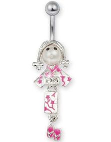 Geisha Girl Navelpiercing - Rosa