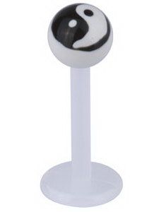 Yin Yang Labret - Vit/Svart