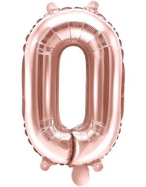 Talet 0 - Roséguldfärgad JUMBO Folieballong 86 cm