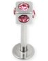 Tuff Labret med Fyrkantig Kula med Rosa Stenar